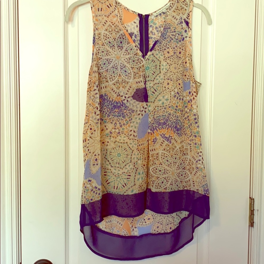Daniel Rainn Tank v-neck patterned Tunic S EUC